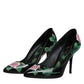 Dolce & Gabbana Black Floral Print High Heels Pumps Shoes