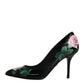 Dolce & Gabbana Black Floral Print High Heels Pumps Shoes