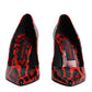 Dolce & Gabbana Red Leopard Leather Stiletto High Heels Pumps Shoes