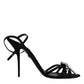 Dolce & Gabbana Black Leather Crystal Heels Sandals Shoes