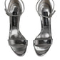 Dolce & Gabbana Silver KEIRA Heels Ankle Strap Sandals Shoes