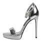 Dolce & Gabbana Silver KEIRA Heels Ankle Strap Sandals Shoes