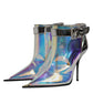 Dolce & Gabbana Shoes Silver Iridescent Pointed Short Boots