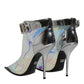 Dolce & Gabbana Shoes Silver Iridescent Pointed Short Boots