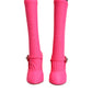 Dolce & Gabbana Pink Nylon Crystal Vally High Boots Shoes