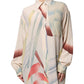 Etro Beige Printed Collared Buttoned Long Sleeves Blouse Top