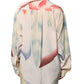 Etro Beige Printed Collared Buttoned Long Sleeves Blouse Top