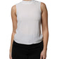 Patrizia Pepe White Mock Neckline Sleeveless Tank Blouse Top