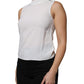 Patrizia Pepe White Mock Neckline Sleeveless Tank Blouse Top