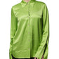 Patrizia Pepe Green Viscose Long Sleeves Collared Blouse Top