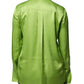 Patrizia Pepe Green Viscose Long Sleeves Collared Blouse Top