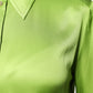 Patrizia Pepe Green Viscose Long Sleeves Collared Blouse Top