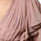 Alberta Ferretti Brown Silk Short Sleeves V-neck Pleated Top