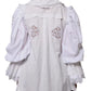 Dolce & Gabbana White Cotton Lace Trim Collared Blouse Top