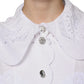 Dolce & Gabbana White Cotton Lace Trim Collared Blouse Top