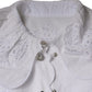 Dolce & Gabbana White Cotton Lace Trim Collared Blouse Top