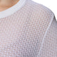 Dolce & Gabbana White Mesh See Through Long Sleeves Top