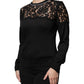 Dolce & Gabbana Black Floral Lace Silk Pullover Blouse Top