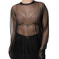 Dolce & Gabbana Black Sheer Long Sleeves Crewneck Blouse Top