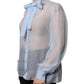 Dolce & Gabbana Blue Long Sleeve Button Down Blouse Top