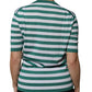 Dolce & Gabbana White Green Stripe Leaf Crew Neck T-shirt