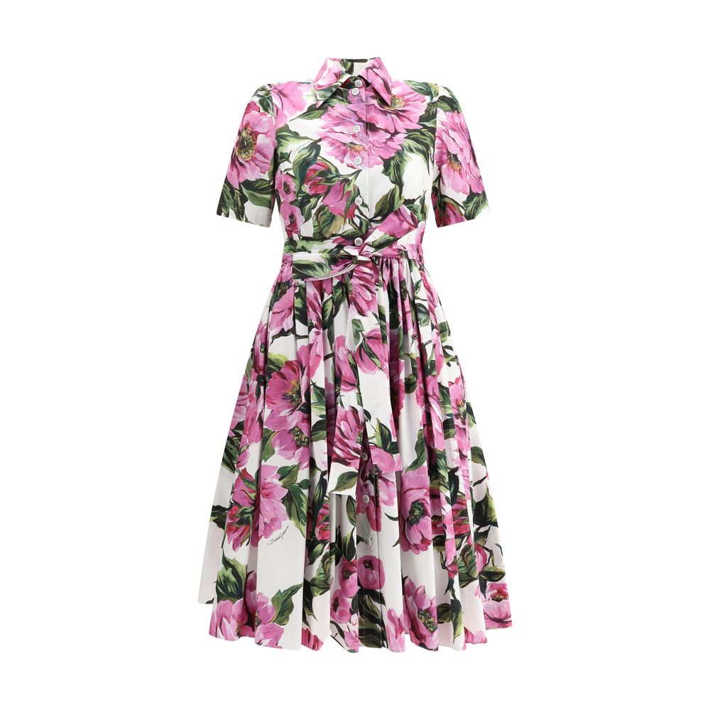 Dolce & Gabbana Peony Print Chemisier Dress