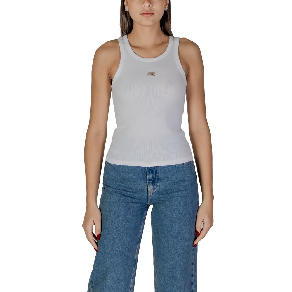 Calvin Klein Jeans White Cotton Tops & T-Shirt