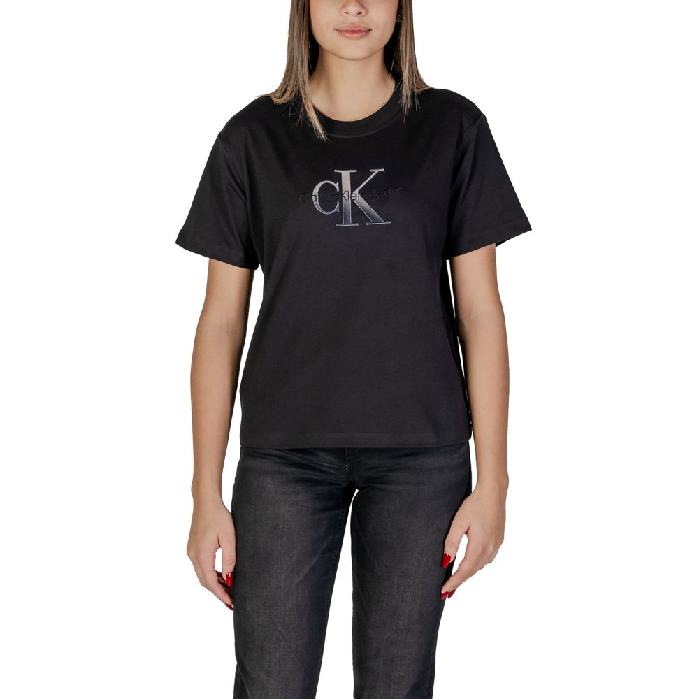 Calvin Klein Jeans Black Cotton Tops & T-Shirt