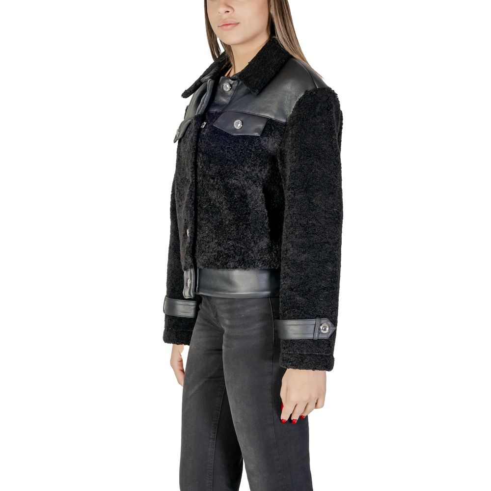 Morgan De Toi Black Polyester Jackets & Coat