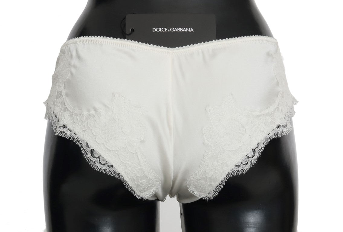 Dolce & Gabbana Elegant Natural White Silk Briefs