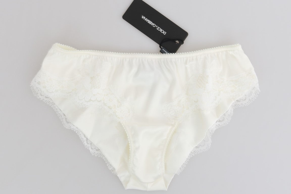 Dolce & Gabbana Elegant Natural White Silk Briefs