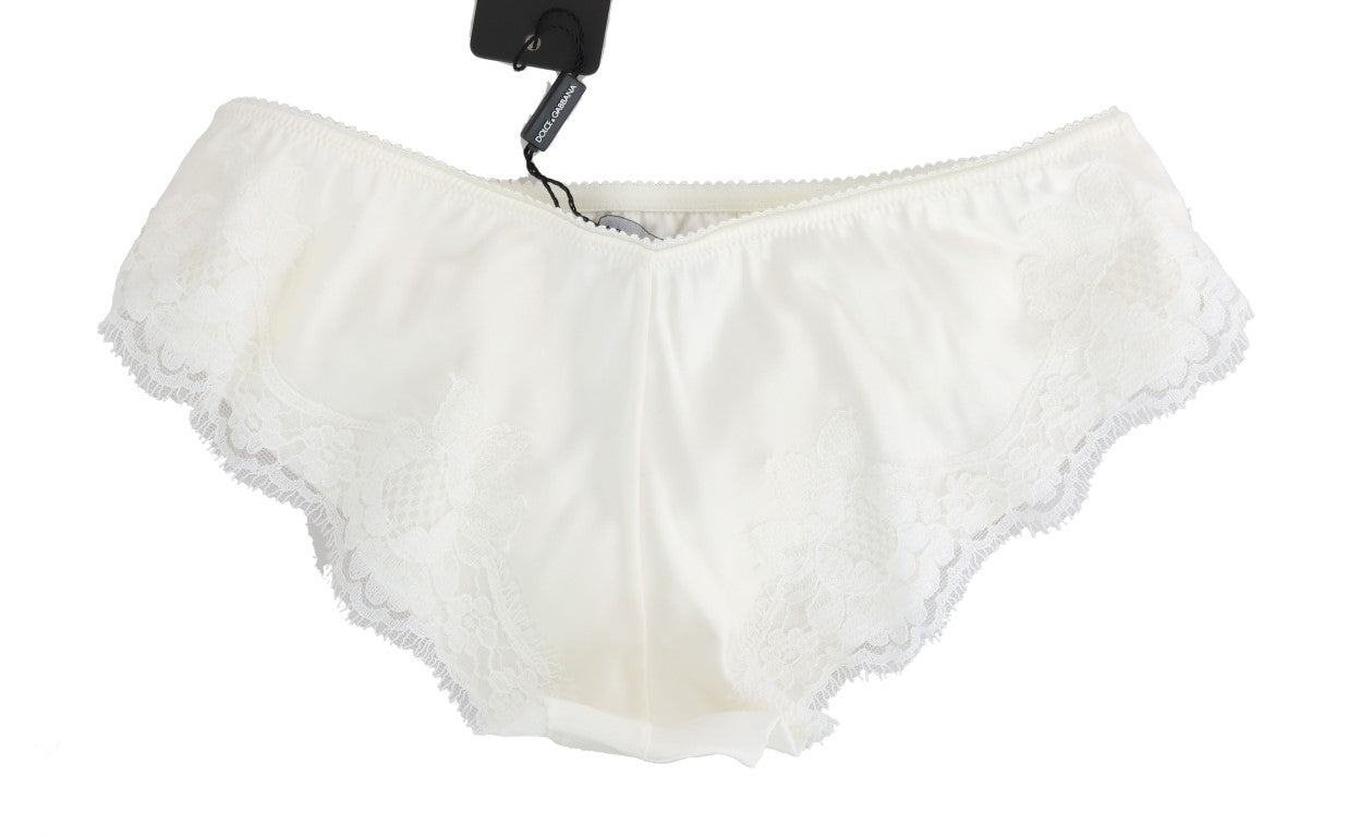 Dolce & Gabbana Elegant Natural White Silk Briefs