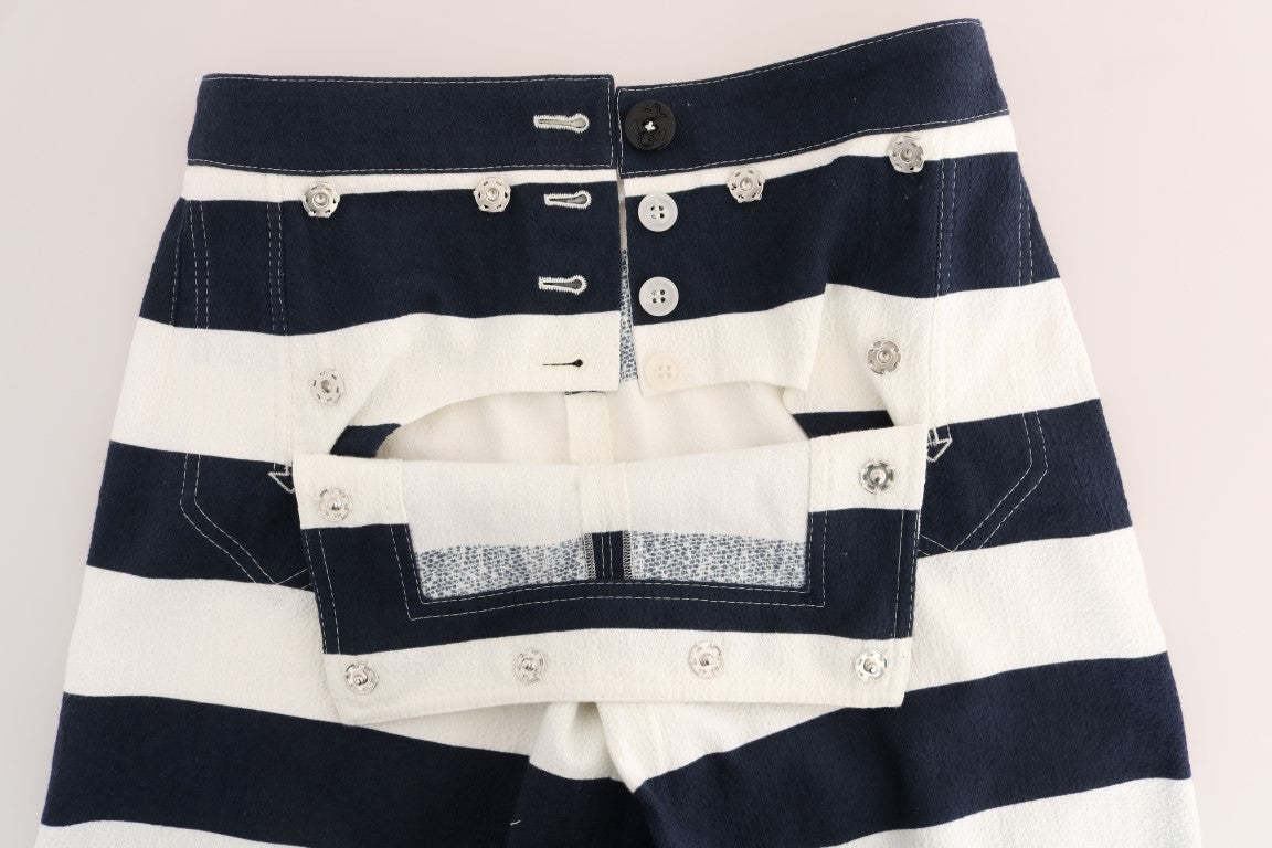 Dolce & Gabbana Elegant Striped Crystal Embellished Shorts