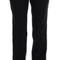 Ermanno Scervino Chic Black Velvet Straight Formal Pants