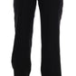 Ermanno Scervino Chic Black Velvet Straight Formal Pants