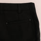 Ermanno Scervino Chic Black Velvet Straight Formal Pants