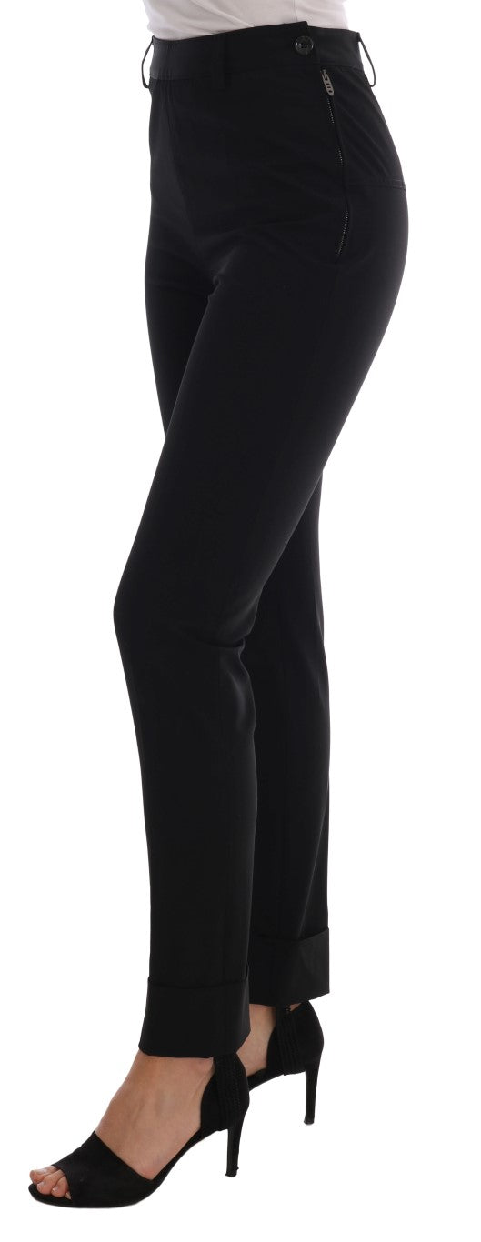 Ermanno Scervino Sleek Black Stirrup Leggings