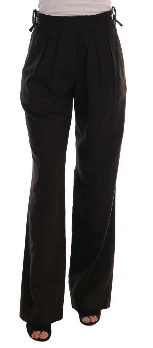 Ermanno Scervino Chic Brown Flared Wool Pants