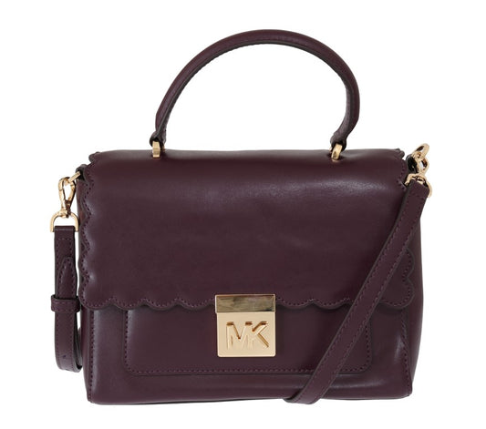 Michael Kors Elegant Purple Leather Mindy Shoulder Bag