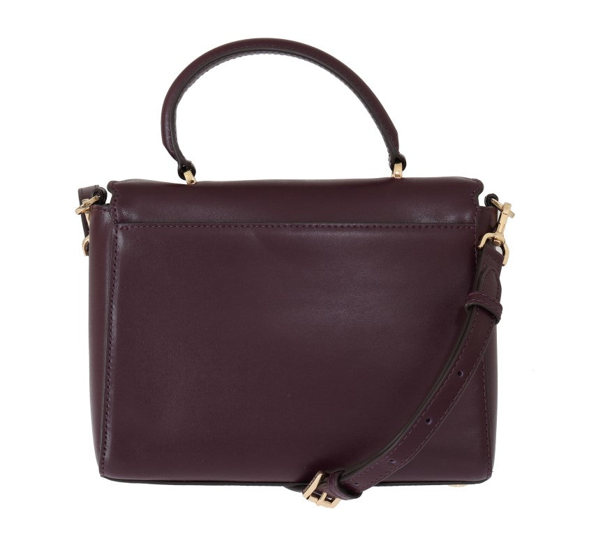 Michael Kors Elegant Purple Leather Mindy Shoulder Bag