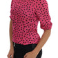 Dolce & Gabbana Chic Pink Polka Dotted Silk Blouse