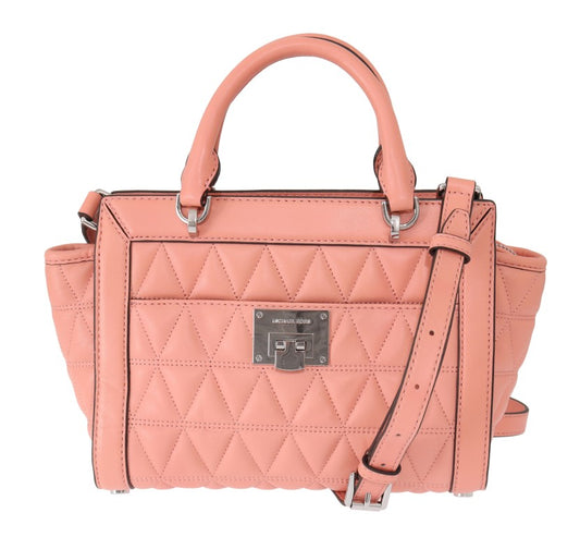 Michael Kors Elegant Peach Leather Shoulder Bag