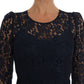 Dolce & Gabbana Elegant Floral Lace A-Line Dress