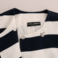 Dolce & Gabbana Elegant Blue Striped Coat Jacket