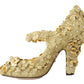 Dolce & Gabbana Gold Floral Crystal Embellished Pumps