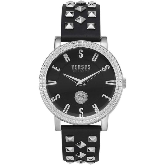 Versus Versace Black Leather Watch