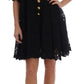 Dolce & Gabbana Elegant A-Line Lace Dress with Crystal Details