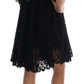 Dolce & Gabbana Elegant A-Line Lace Dress with Crystal Details