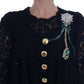 Dolce & Gabbana Elegant A-Line Lace Dress with Crystal Details