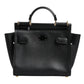 Dolce & Gabbana Black Brown Leather Top Handle Sicily Crossbody Bag